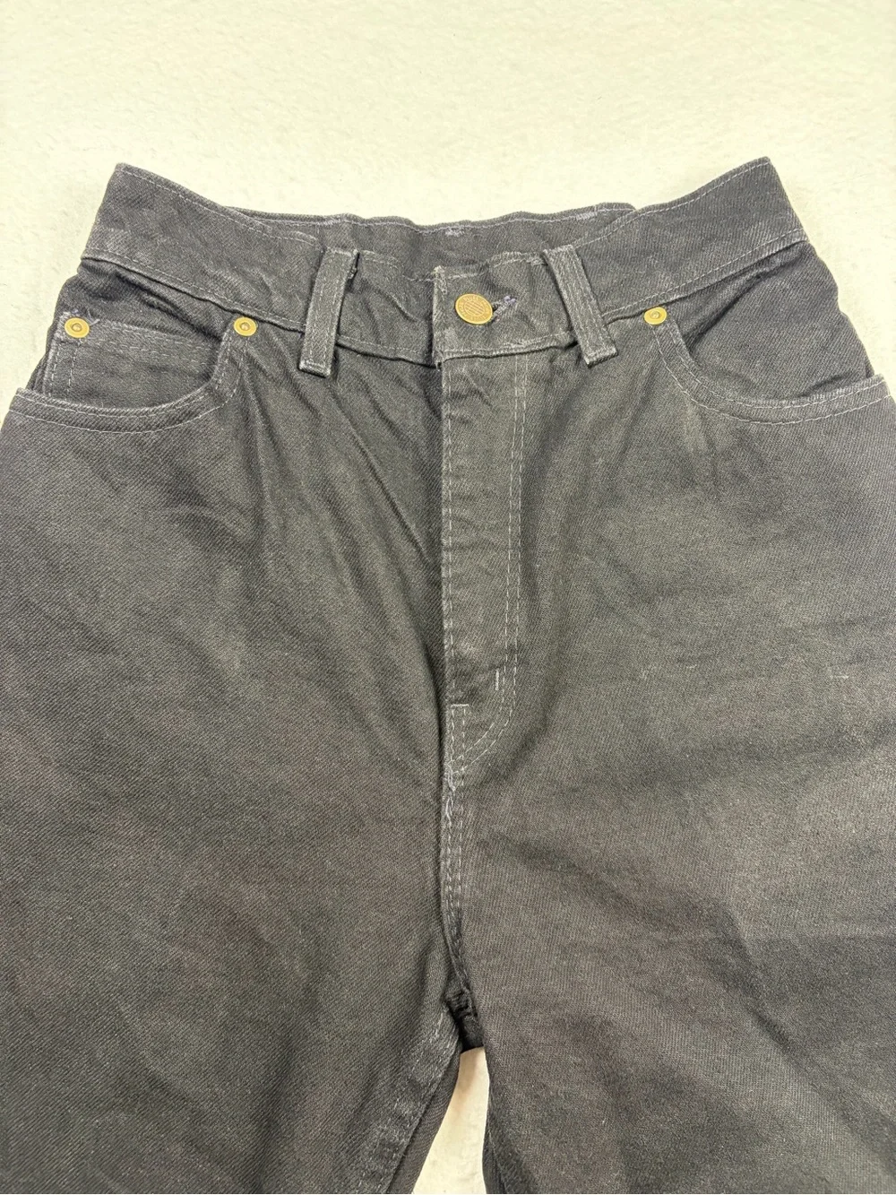 Prison Blues Women's Size‎ 7 Black Rigid Denim Work Jeans High Rise USA Made